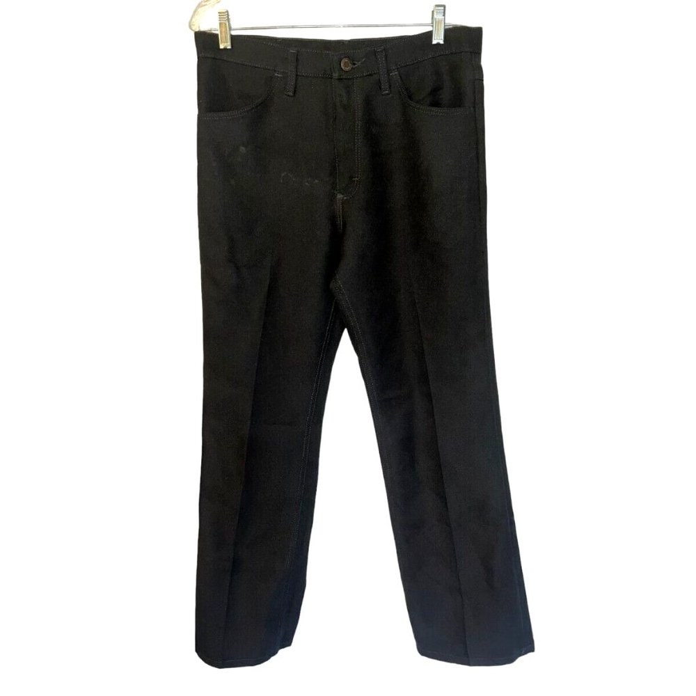 Vtg 70s/80s Black Wrangler 82BK Polyester Double Knit Dress Pants Size 34x31